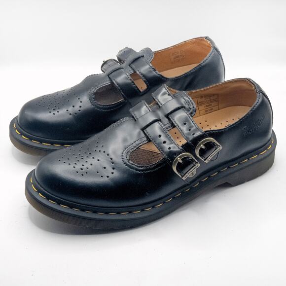 Dr Martens Women’s Shoes 8065 Mary Janes Black Leather Grunge Dark Academia Sz 9 - Picture 1 of 11